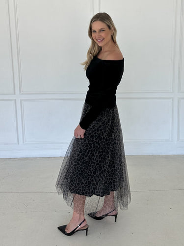 Black Velvet Bardot Top FINAL SALE - STILOSA