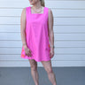 Coral Bloom Linen Blend Dress - STILOSA