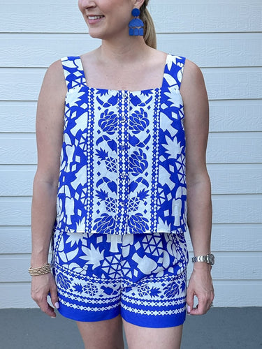 Blue Coast Linen Blend Tank - STILOSA