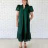 Hunter Green Grace Eyelet Maxi Dress - STILOSA