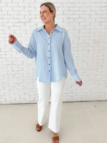 Marina Stripe Relaxed Shirt - STILOSA