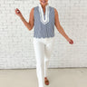 Harbor Stripe Sleeveless Blouse - STILOSA