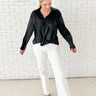 Sheer Black Satin Top - STILOSA