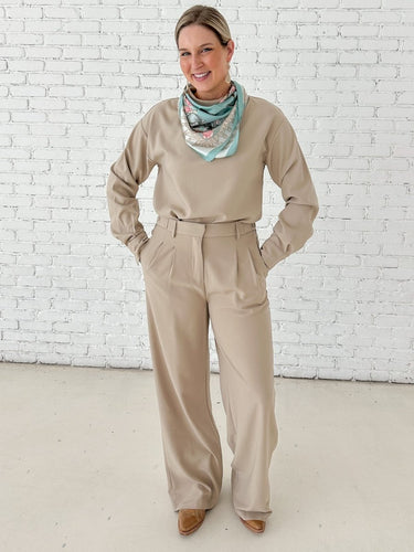 Refined Ease Mock Neck Blouse - STILOSA