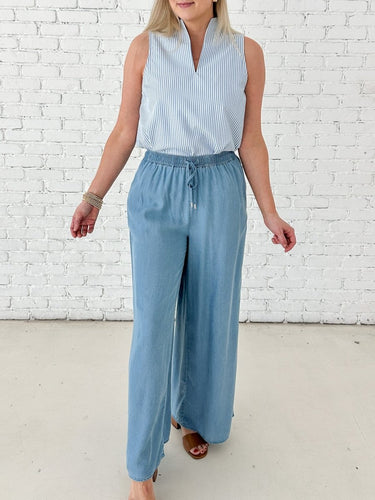 Chambray Ease Pants - STILOSA