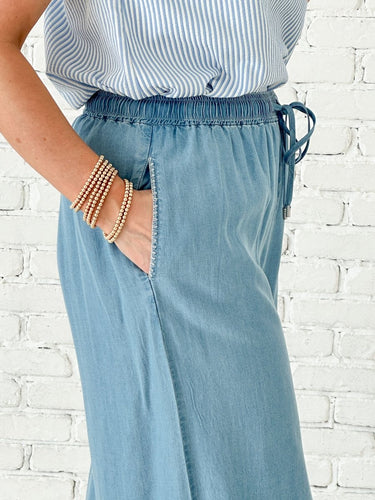 Chambray Ease Pants - STILOSA