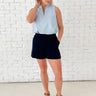 Navy Tailored Shorts - STILOSA