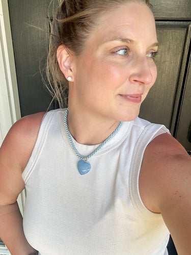 Blue Heart Rope Necklace - STILOSA