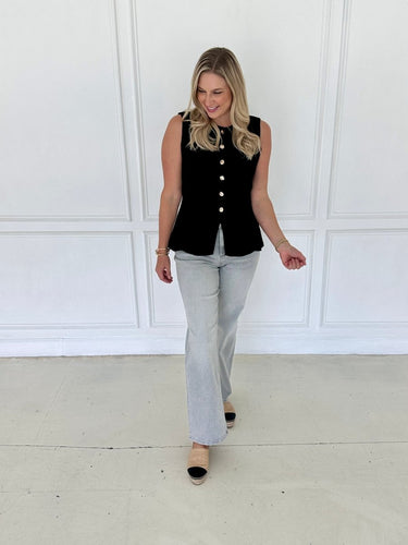 Elegant Black Sweater Vest FINAL SALE L - STILOSA