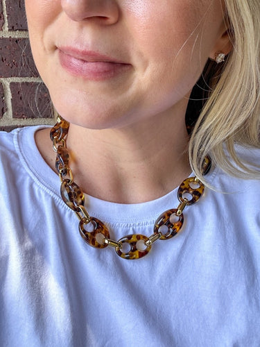 Tortoise Chain Link Necklace - STILOSA