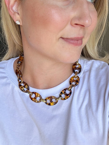 Tortoise Chain Link Necklace - STILOSA
