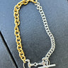 Gold & Silver tone with Horsebit toggle necklace