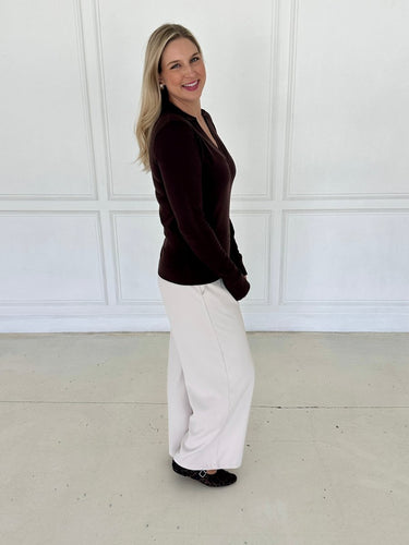 Dark Chocolate Collared Top FINAL SALE - STILOSA