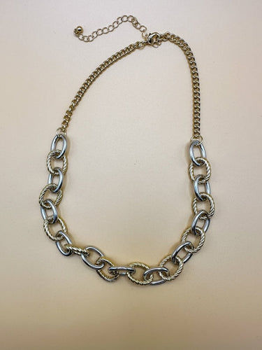 Two-Tone Chunky Chain Necklace - STILOSA