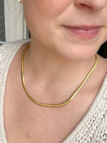 18" Gold Snake Chain Necklace | 14K Gold Dipped - STILOSA