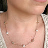 Gold Pearl & Crystal Station Necklace - STILOSA