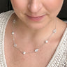 Silver Pearl & Crystal Station Necklace - STILOSA