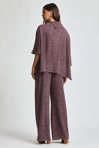 Plum Perfection Ribbed Knit Set - STILOSA