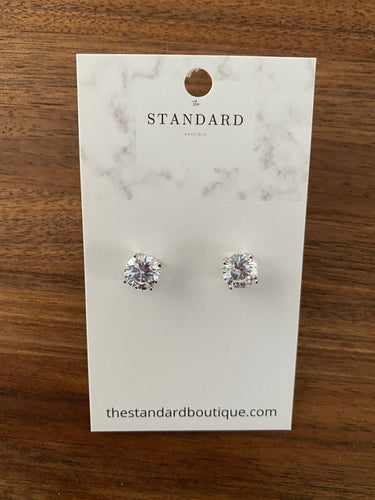 CZ Studs 8mm - Silver - STILOSA